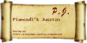 Plancsák Jusztin névjegykártya